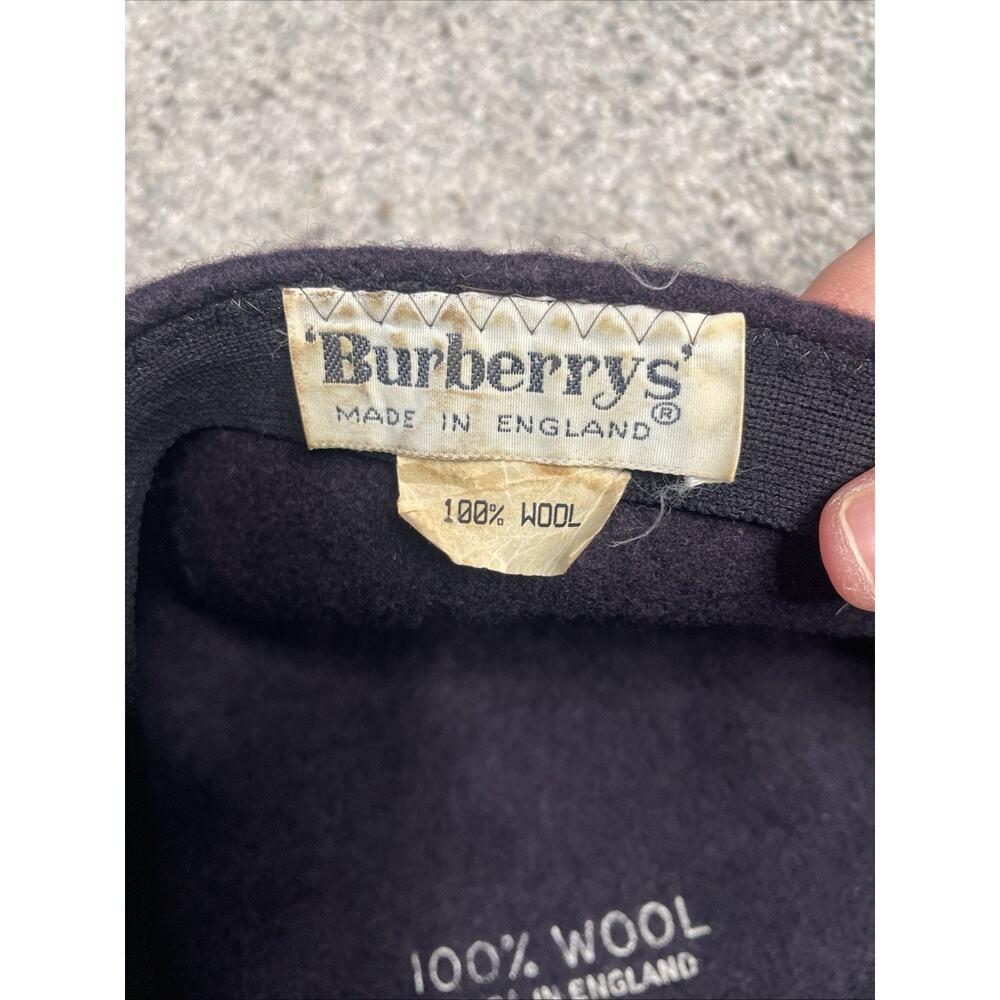 Vintage Burberrys Newsboy Cap Beret Sz 7 1/2" 100% Wool Hunting Hat England - Picture 12 of 13
